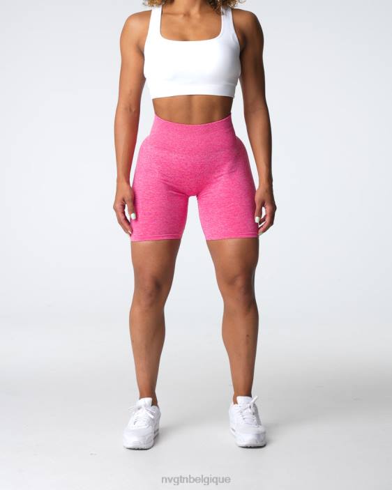 0LFV409 rose vif aptitude NVGTN femmes short froissé sans coutures