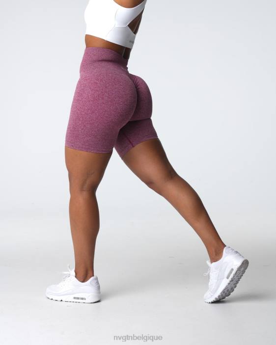 0LFV410 bordeaux aptitude NVGTN femmes short froissé sans coutures