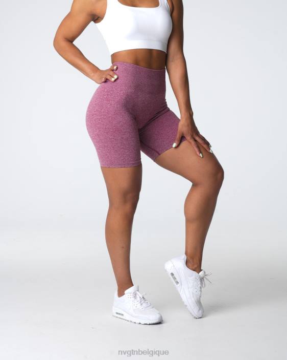 0LFV410 bordeaux aptitude NVGTN femmes short froissé sans coutures