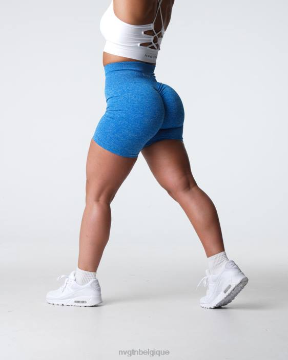 0LFV412 océan bleu aptitude NVGTN femmes short froissé sans coutures