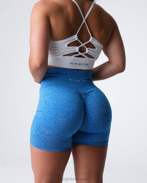 0LFV412 océan bleu aptitude NVGTN femmes short froissé sans coutures