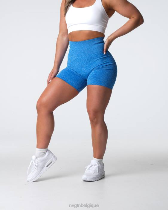 0LFV412 océan bleu aptitude NVGTN femmes short froissé sans coutures