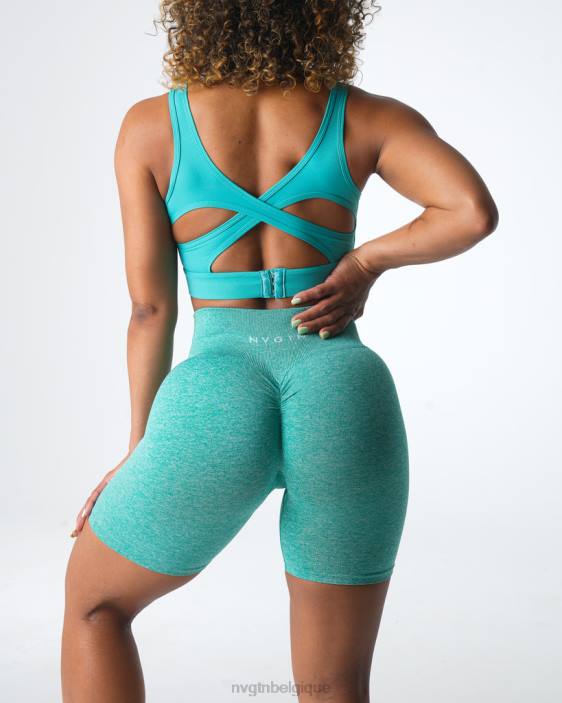 0LFV413 turquoise aptitude NVGTN femmes short froissé sans coutures