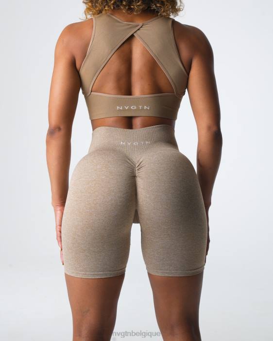 0LFV414 beige aptitude NVGTN femmes short froissé sans coutures