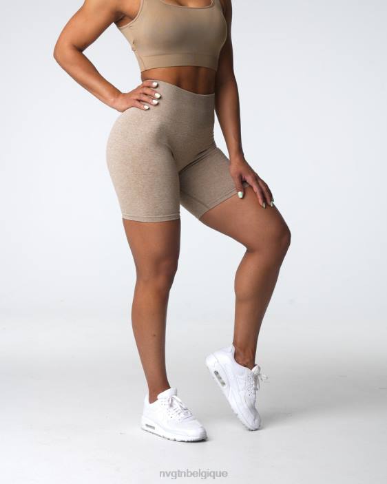0LFV414 beige aptitude NVGTN femmes short froissé sans coutures