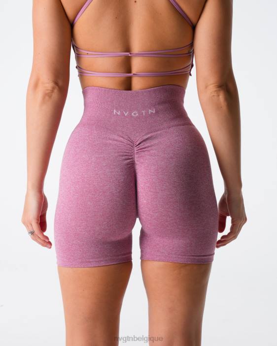 0LFV415 rose pastel aptitude NVGTN femmes short froissé sans coutures