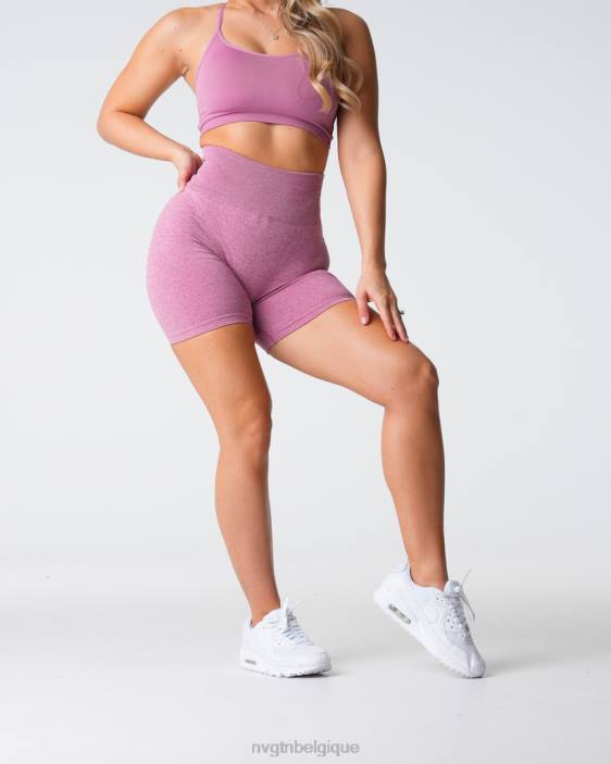 0LFV415 rose pastel aptitude NVGTN femmes short froissé sans coutures
