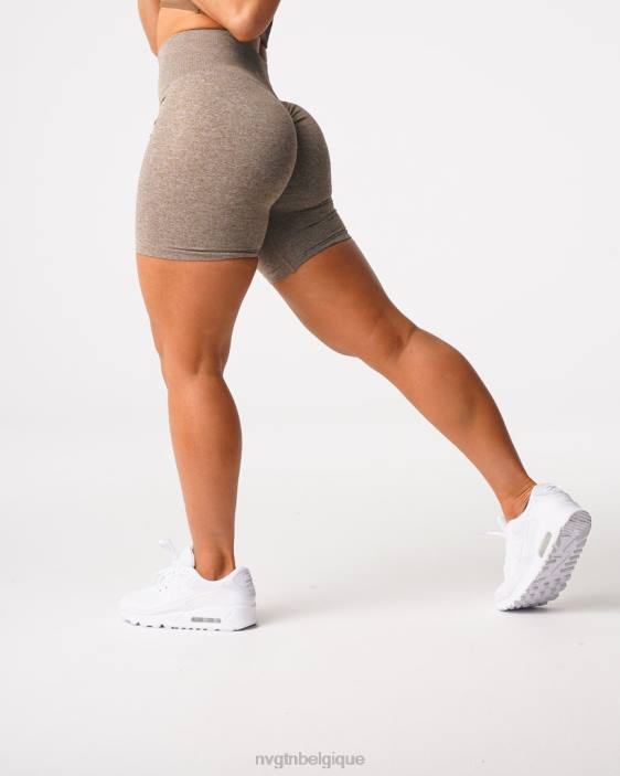 0LFV418 moka aptitude NVGTN femmes short froissé sans coutures