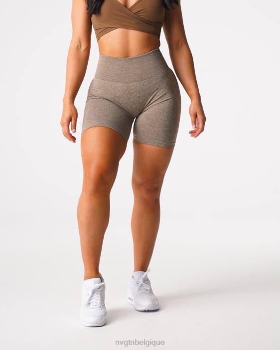 0LFV418 moka aptitude NVGTN femmes short froissé sans coutures