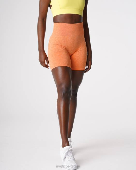 0LFV419 coucher de soleil orange aptitude NVGTN femmes short froissé sans coutures