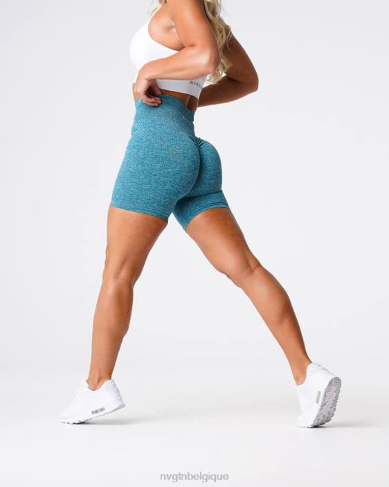 0LFV424 sarcelle aptitude NVGTN femmes short froissé sans coutures