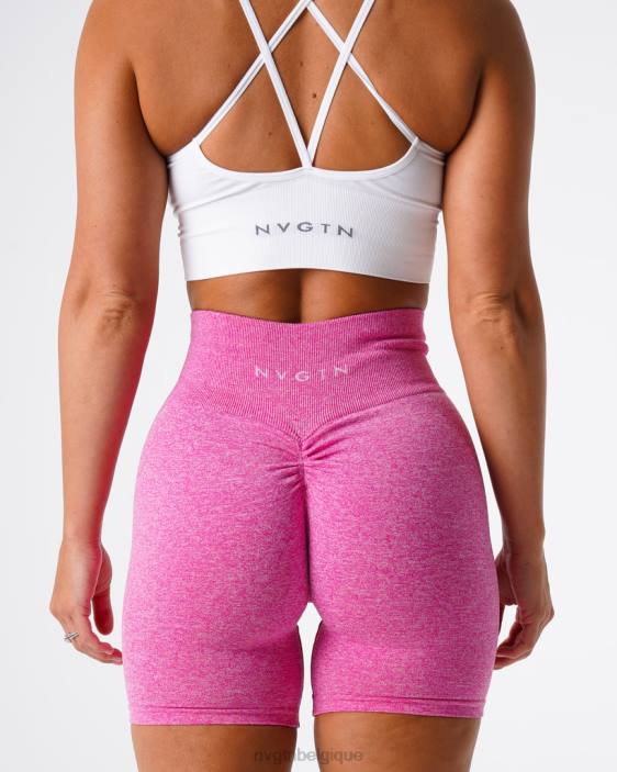0LFV426 bubble gum rose aptitude NVGTN femmes short froissé sans coutures