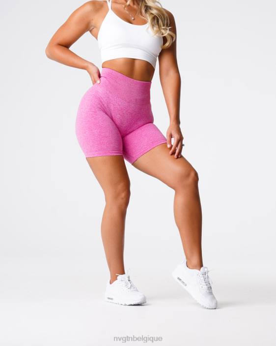 0LFV426 bubble gum rose aptitude NVGTN femmes short froissé sans coutures
