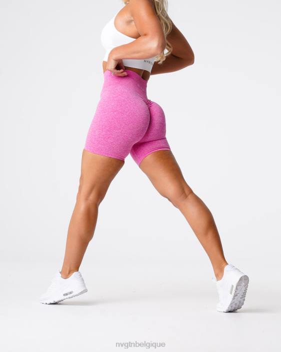 0LFV426 bubble gum rose aptitude NVGTN femmes short froissé sans coutures