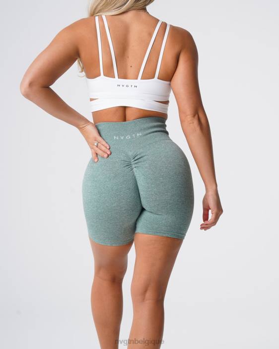 0LFV428 vert sauge aptitude NVGTN femmes short froissé sans coutures