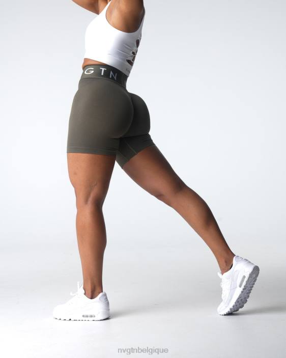 0LFV432 olive aptitude NVGTN femmes short de sport sans couture