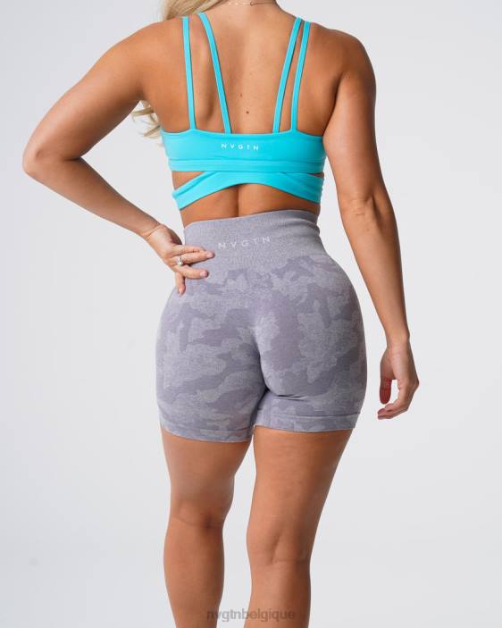 0LFV438 gris aptitude NVGTN femmes short camouflage sans coutures