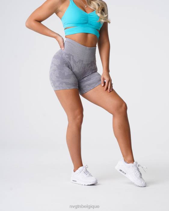 0LFV438 gris aptitude NVGTN femmes short camouflage sans coutures