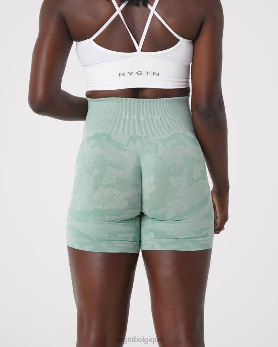 0LFV442 vert sauge aptitude NVGTN femmes short camouflage sans coutures