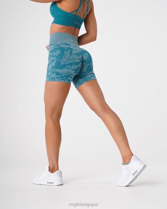 0LFV444 sarcelle aptitude NVGTN femmes short camouflage sans coutures