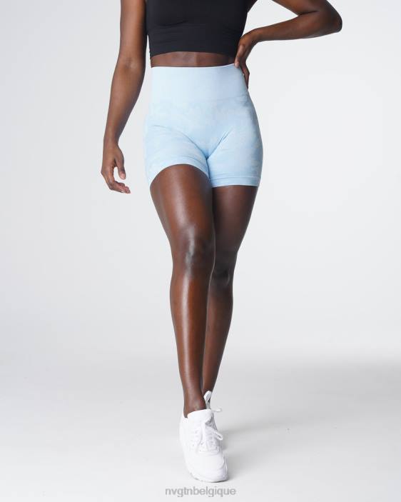 0LFV447 bleu glacé aptitude NVGTN femmes short camouflage sans coutures