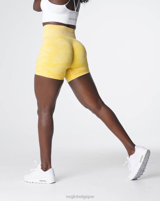 0LFV449 jaune soleil aptitude NVGTN femmes short camouflage sans coutures