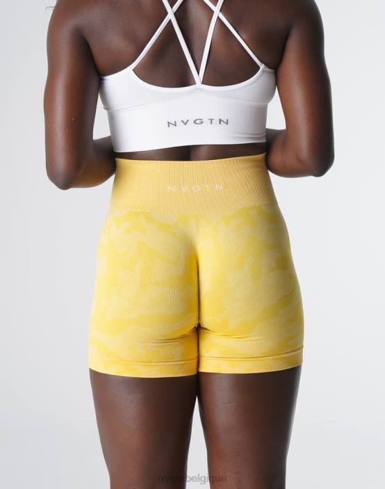 0LFV449 jaune soleil aptitude NVGTN femmes short camouflage sans coutures