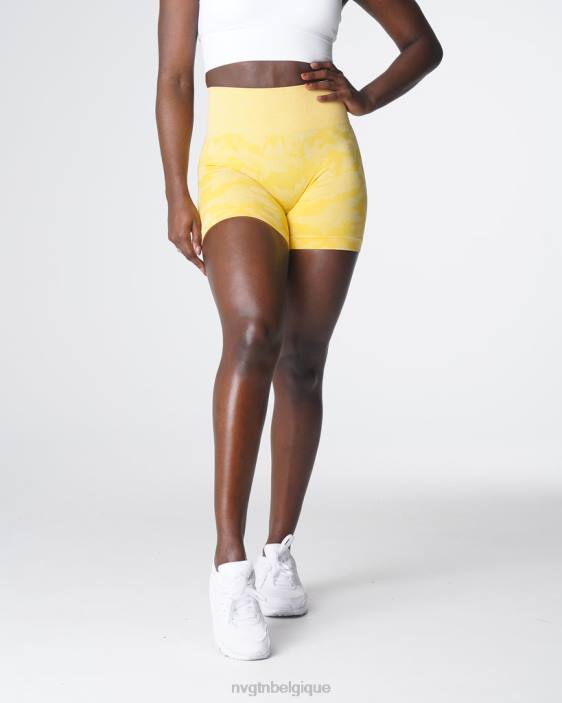 0LFV449 jaune soleil aptitude NVGTN femmes short camouflage sans coutures