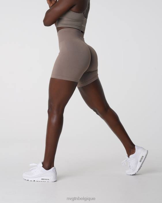 0LFV454 taupe aptitude NVGTN femmes short uni sans couture