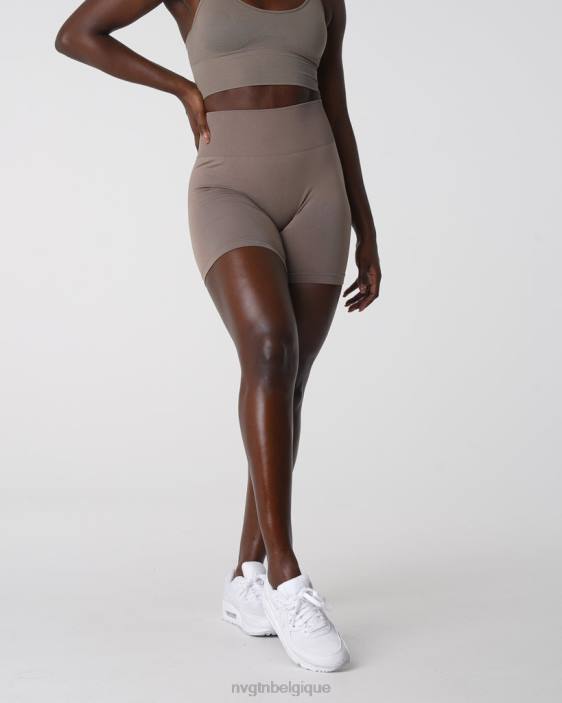 0LFV454 taupe aptitude NVGTN femmes short uni sans couture