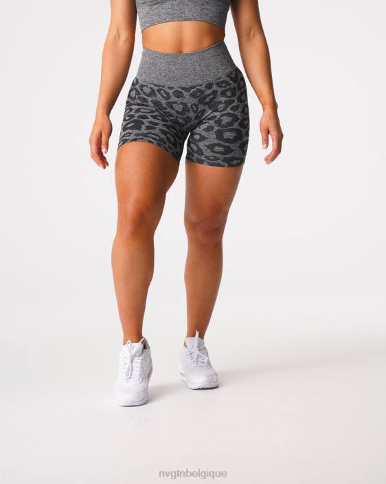 0LFV467 noir moucheté aptitude NVGTN femmes short léopard sans coutures
