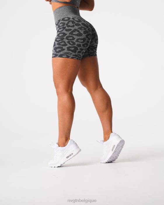 0LFV467 noir moucheté aptitude NVGTN femmes short léopard sans coutures