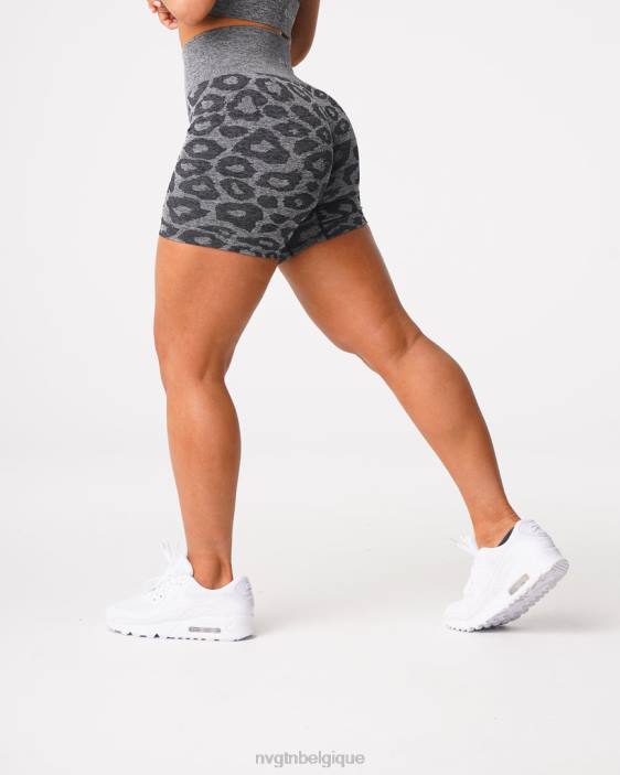 0LFV467 noir moucheté aptitude NVGTN femmes short léopard sans coutures
