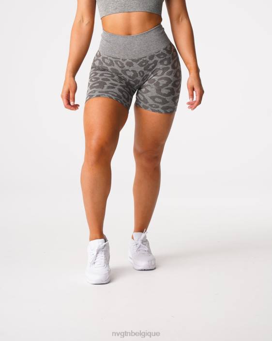 0LFV468 vert kaki aptitude NVGTN femmes short léopard sans coutures