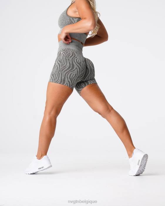 0LFV471 vert kaki aptitude NVGTN femmes short sans couture zébré