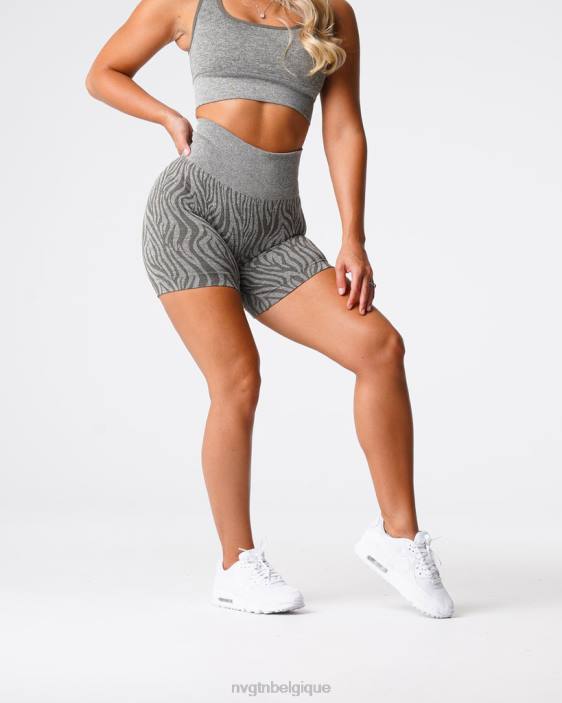 0LFV471 vert kaki aptitude NVGTN femmes short sans couture zébré
