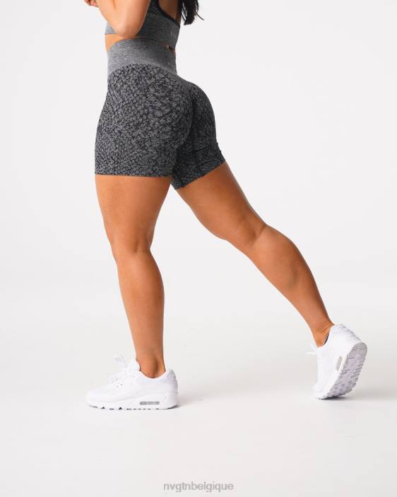 0LFV473 noir moucheté aptitude NVGTN femmes short sans coutures en peau de serpent
