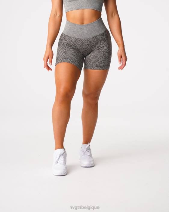 0LFV474 vert kaki aptitude NVGTN femmes short sans coutures en peau de serpent