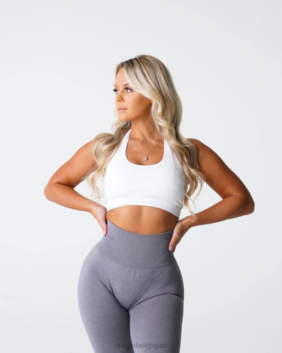 0LFV115 blanc aptitude NVGTN femmes soutien-gorge dos nu côtelé sans couture Limitless