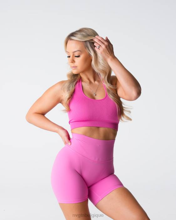 0LFV116 bubble gum rose aptitude NVGTN femmes soutien-gorge dos nu côtelé sans couture Limitless