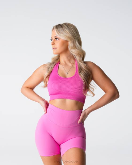 0LFV116 bubble gum rose aptitude NVGTN femmes soutien-gorge dos nu côtelé sans couture Limitless