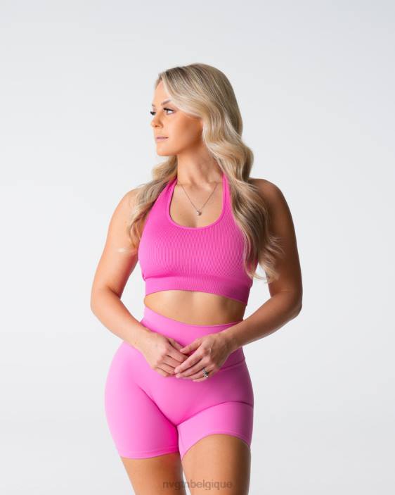 0LFV116 bubble gum rose aptitude NVGTN femmes soutien-gorge dos nu côtelé sans couture Limitless