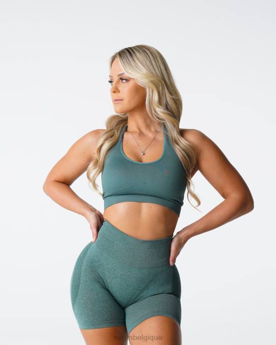 0LFV138 forêt verte aptitude NVGTN femmes soutien-gorge dos nu côtelé sans couture Limitless