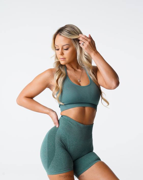 0LFV138 forêt verte aptitude NVGTN femmes soutien-gorge dos nu côtelé sans couture Limitless