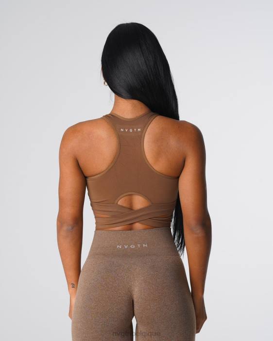 0LFV139 moka aptitude NVGTN femmes haut de soutien-gorge sculptant sans couture