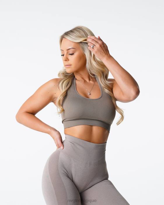 0LFV147 taupe aptitude NVGTN femmes soutien-gorge dos nu côtelé sans couture Limitless