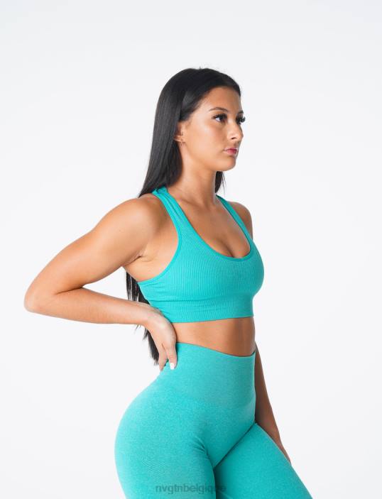 0LFV166 turquoise aptitude NVGTN femmes soutien-gorge côtelé sans couture galaxie
