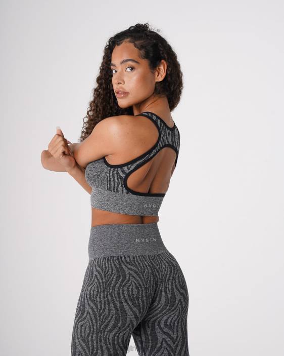 0LFV214 noir moucheté aptitude NVGTN femmes soutien-gorge sans couture zèbre éclipse