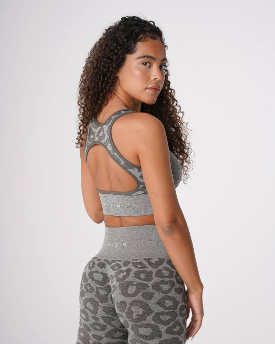 0LFV219 vert kaki aptitude NVGTN femmes soutien-gorge sans couture léopard éclipse