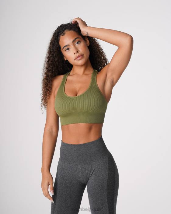 0LFV243 vert kaki aptitude NVGTN femmes soutien-gorge côtelé sans couture galaxie